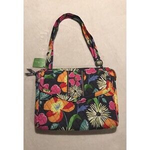 vera bradley hipster Jazzy Blooms Gray Floral Zip & Flap Adjustable Strap tablet